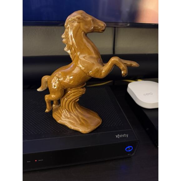 Van Briggle Pottery Dark Palomino Jumping Stallion Horse Figurine Signed Vintage - Picture 2 of 4